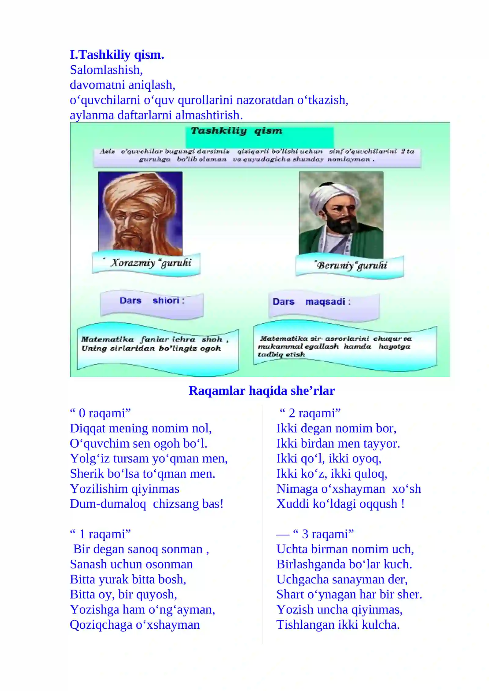 4-sinf Matematika fanidan Kasrlarni natural songa ko'paytirish dars ishlanmasi 3-chorak uchun 3