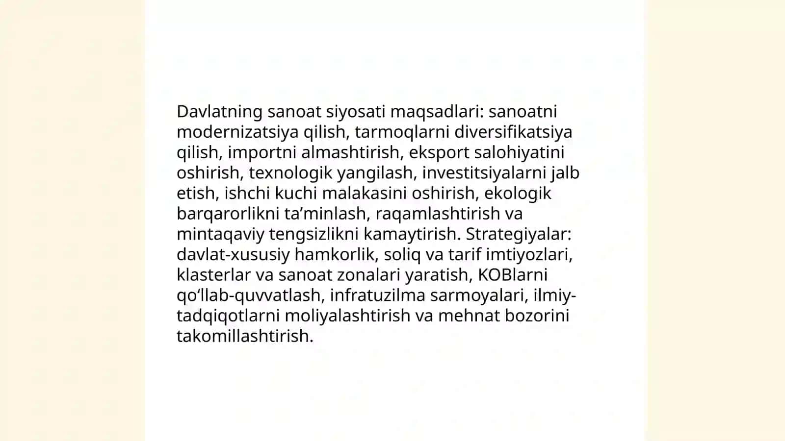 Davlatning sanoat va transportini rivojlantirish boʻyicha iqtisodiy siyosat 3