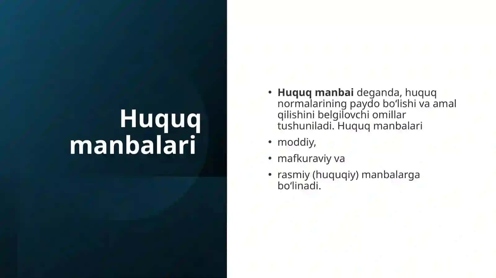 Huquqmanbalari va huquqshakllari 3