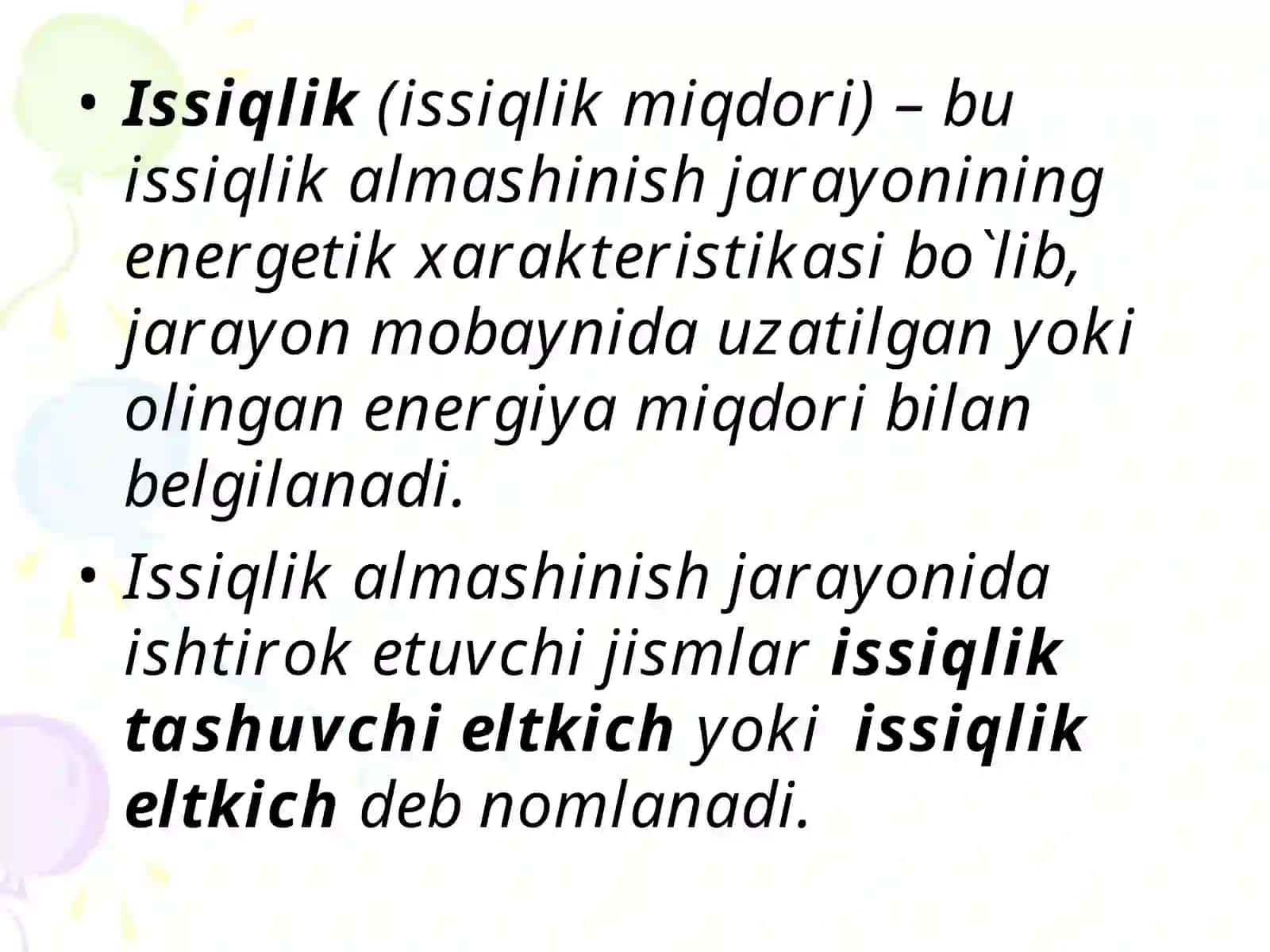 Issiq iqlim sharoitida issiqlik almashinuvi 3
