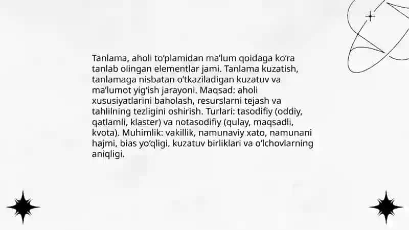 Statistikada tanlama kuzatish 3