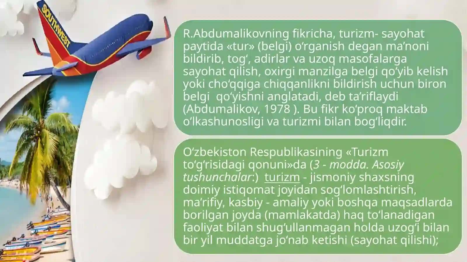 Turizm va rekreatsiya geografiyaning ob'ekt va predmeti, ularning aloqadorligi 3