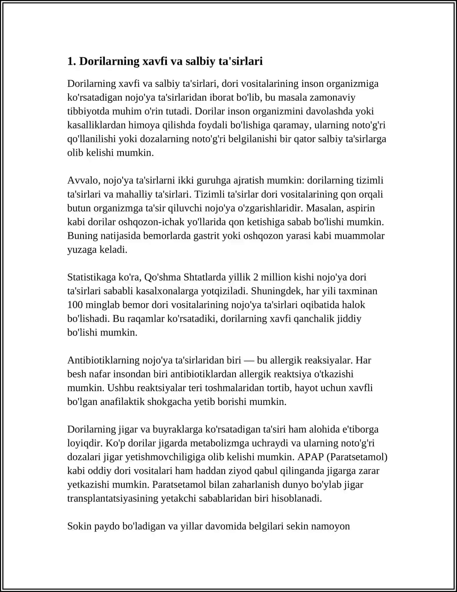 DORILAR BILAN ZAXARLANISHDA BIRINCHI YORDAM BERISH 3