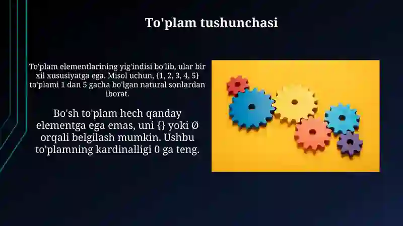 Toʻplamlar va ular ustida amallar 3
