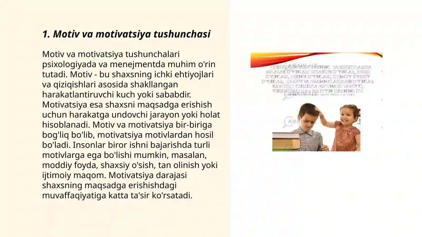 Motiv va motivatsiya tushunchalari 3