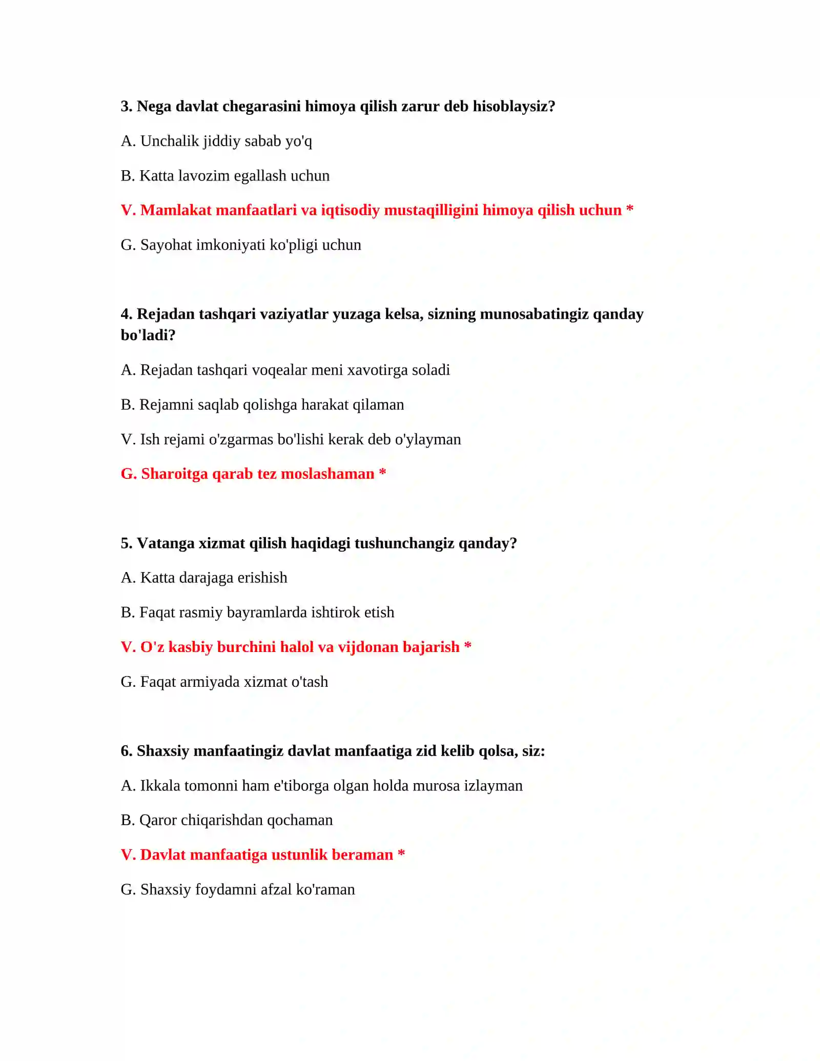 PSIXOLOGIK TEST SAVOLLARI 3