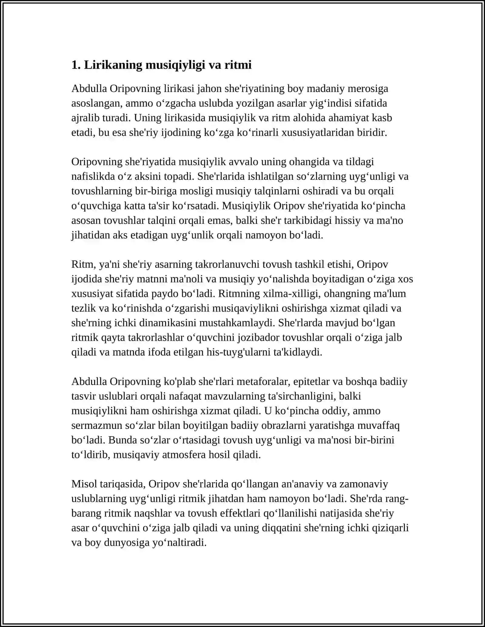 ABDULLA ORIPOV LIRIKASINING NAFOSATI 3