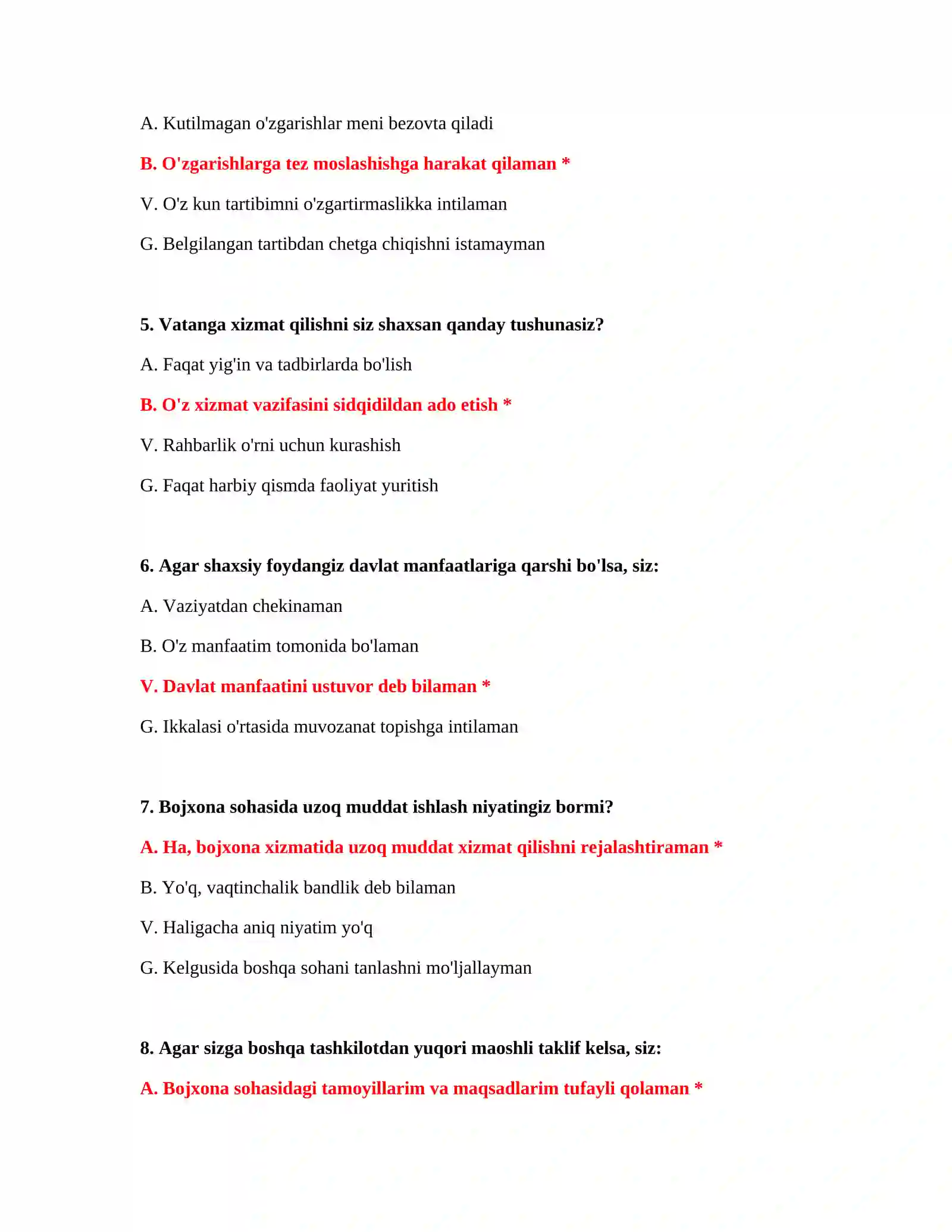 Konstitutsiya testlari bojxona 3