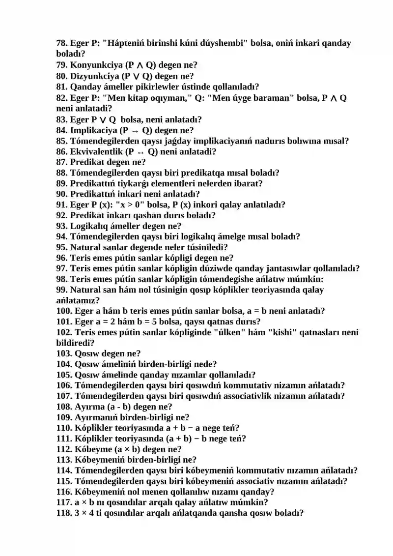 Baslawísh matematika kursí 3