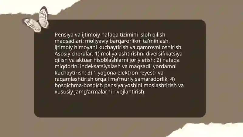 O‘zbekistonda ijtimoiy sohada amalga oshirilayotgan o‘zgarishlar mazmun va mohiyati 3