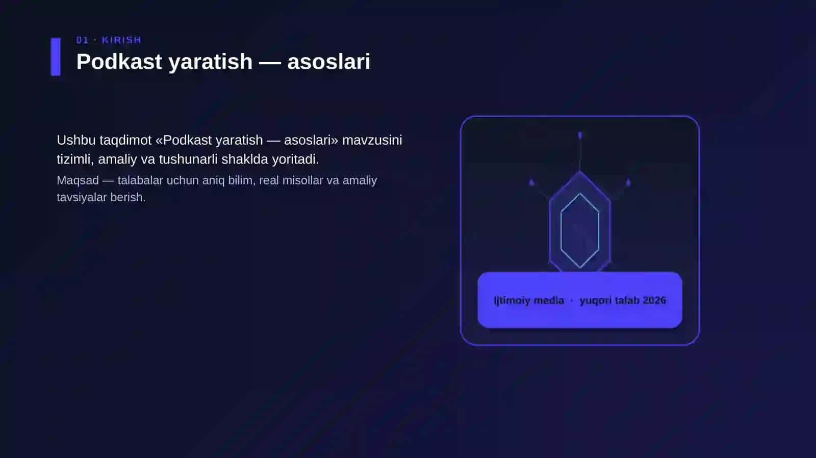 Podkast yaratish — asoslari 3