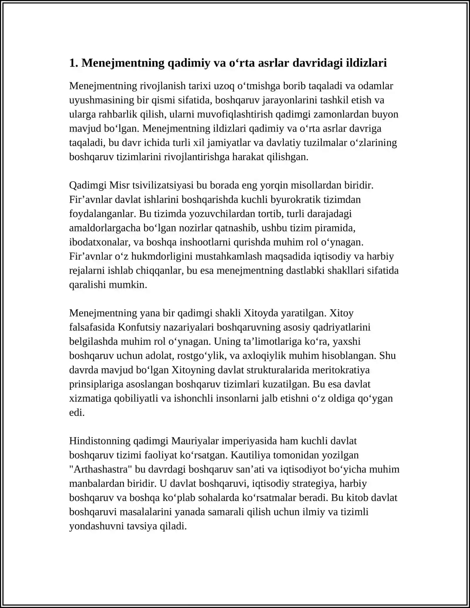 Menejmentning Rivojlanish Tarixi va Hozirgi Holati 3