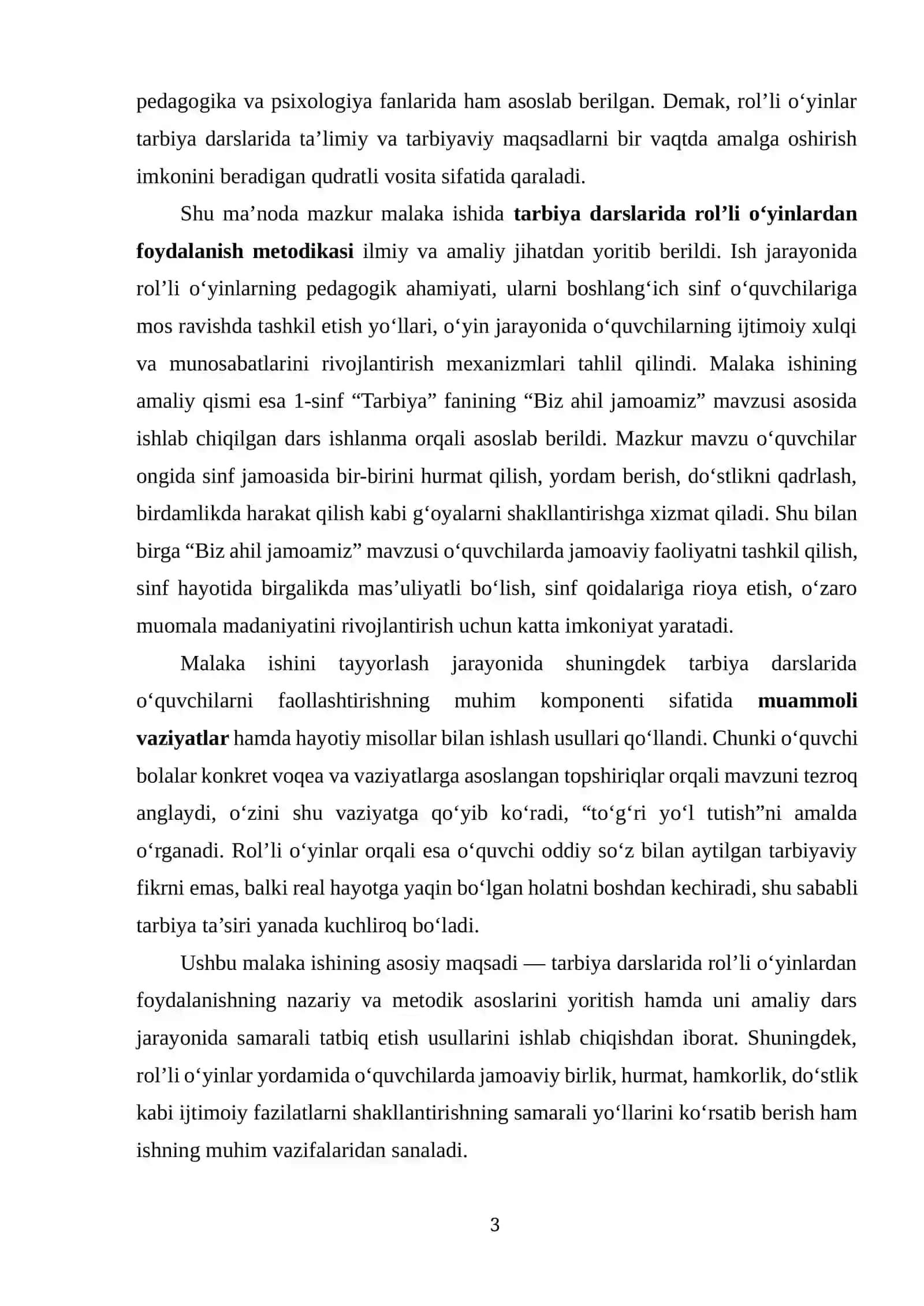 TARBIYA DARSLARIDA RO'LLI O'YINLARDAN FOYDALANISH 3