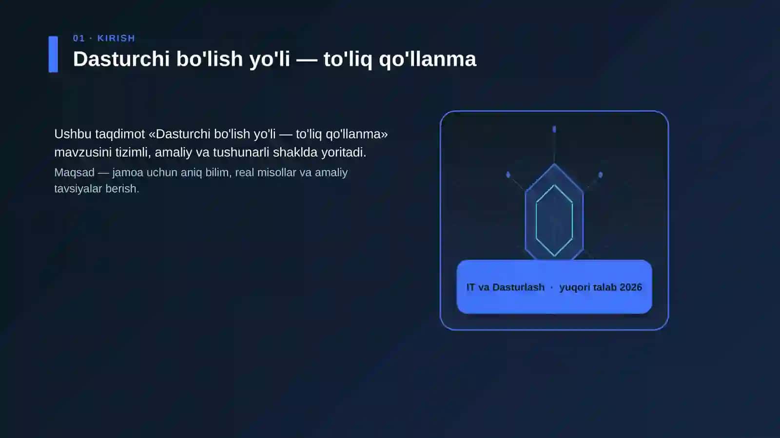 Dasturchi bo'lish yo'li — to'liq qo'llanma 3