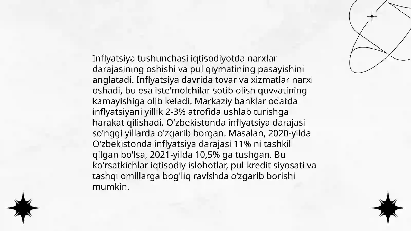 Inflyatsiya va uning turlari. Pulning barqarorligini ta'minlash yo'llari 3