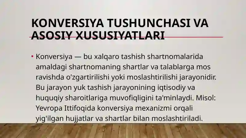 Avtomobil transportida yuklarni xalqaro tashish shartnomasi konversiya toʻgʻrisidagi 3