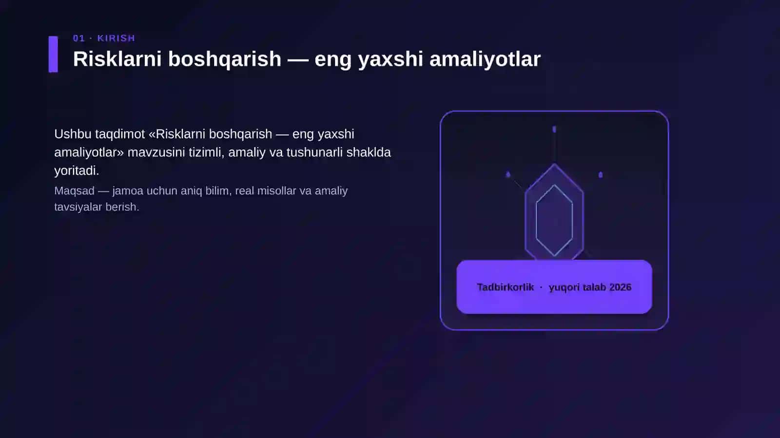 Risklarni boshqarish — eng yaxshi amaliyotlar 3