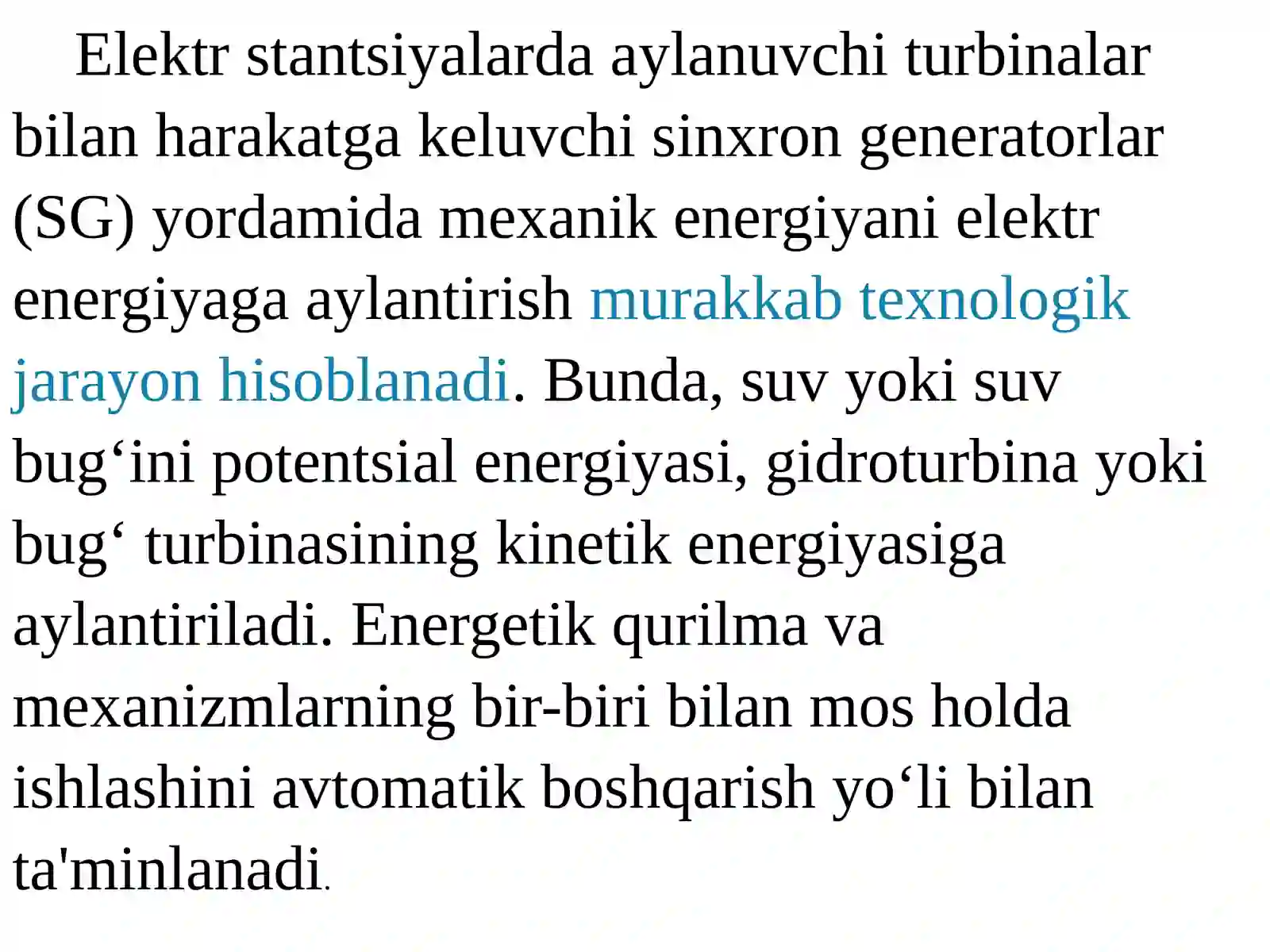 Elektrstantsiya Gidrovatrubo Generatorlarini Avtomatik Boshqarish 3