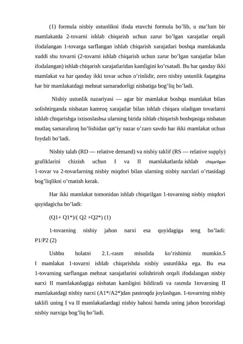 David rikardoning nisbiy afzallilar nazariyasi 3