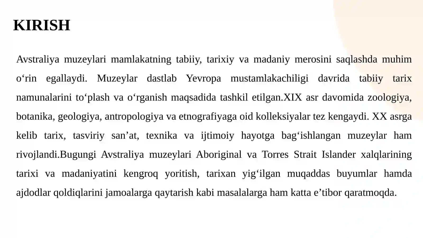YANGI DAVRDA AVSTRALIYA MUZEYLARI 3