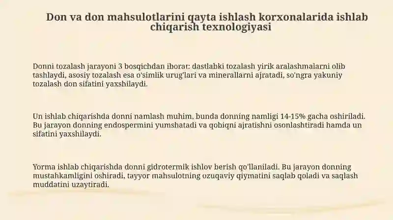 Don va don mahsulotlarini qayta ishlash korxonalarida ishlab chiqarish texnologiyasi 3
