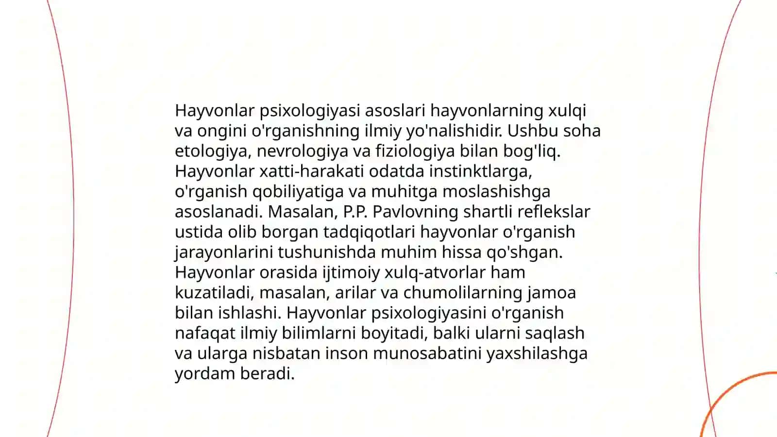 Hayvonlar psixik faoliyatining umumiy tavsifi 3