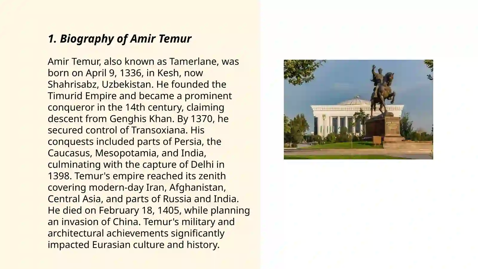 Visiting the Amir Temur museum 3
