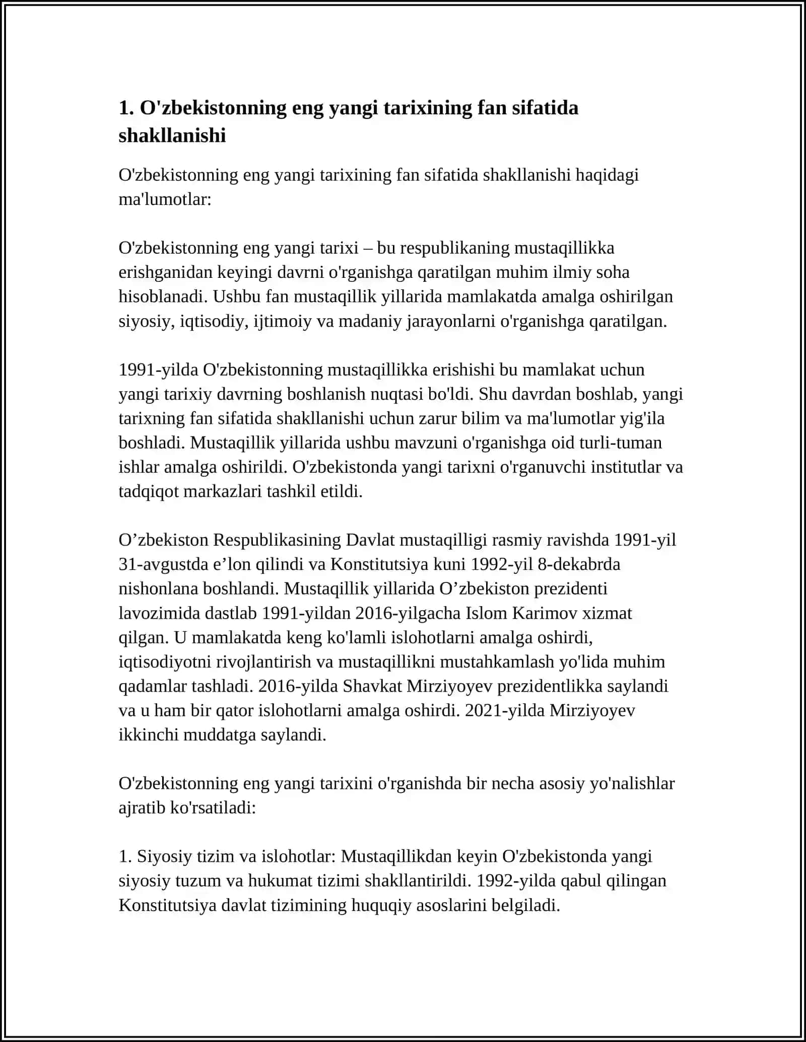 O'zbekistonning eng yangi tarixining fan sifatida shakllanishi 3