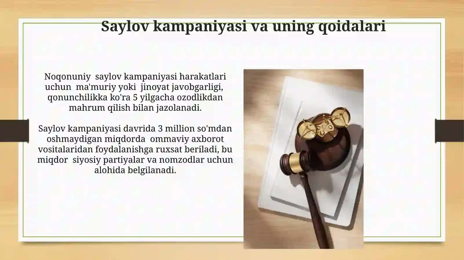 Oʻzgartirilgan Konstitutsiya: Saylov tizimining huquqiy asoslari 3