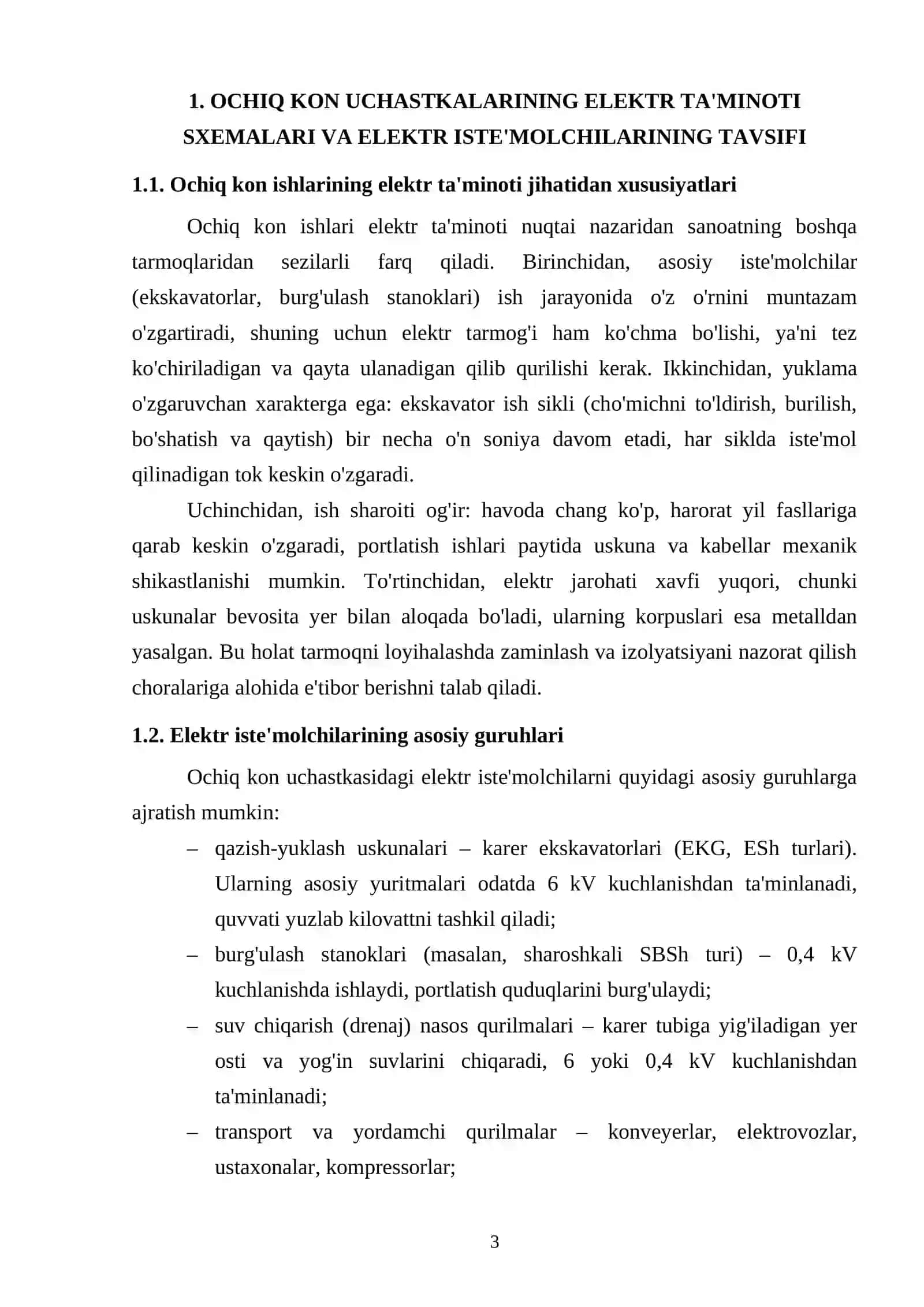 OCHIQ KON UCHASTKALARINING ELEKTR TA'MINOTINI HISOBLASH 3