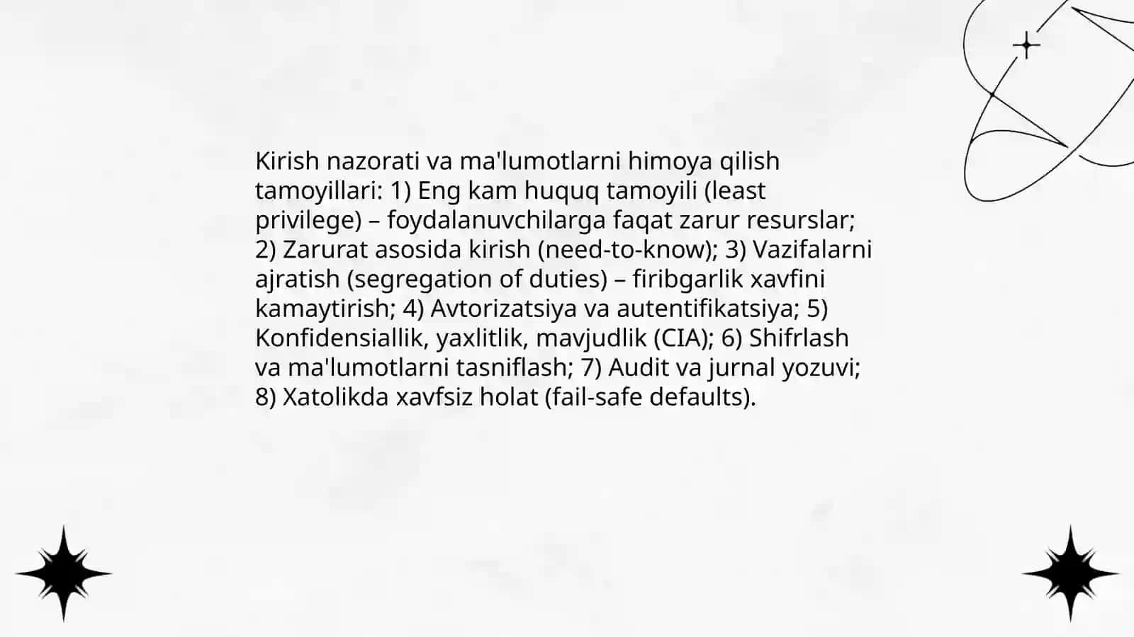 Ma'lumotlarga kirishni boshqarish modellari: DAC, MAC, RBAC ning qiyosiy tahlili 3