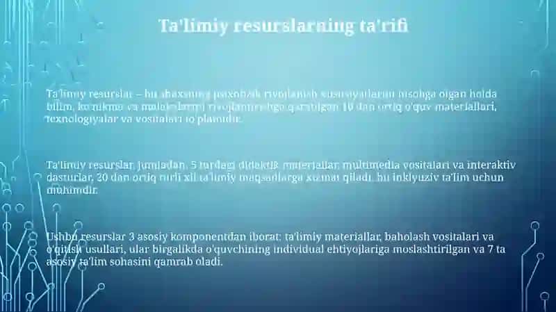 Psixofizik rivojlanishning alohida ehtiyojlari bo'lgan shaxslarning axborot ta'lim resurslari 3