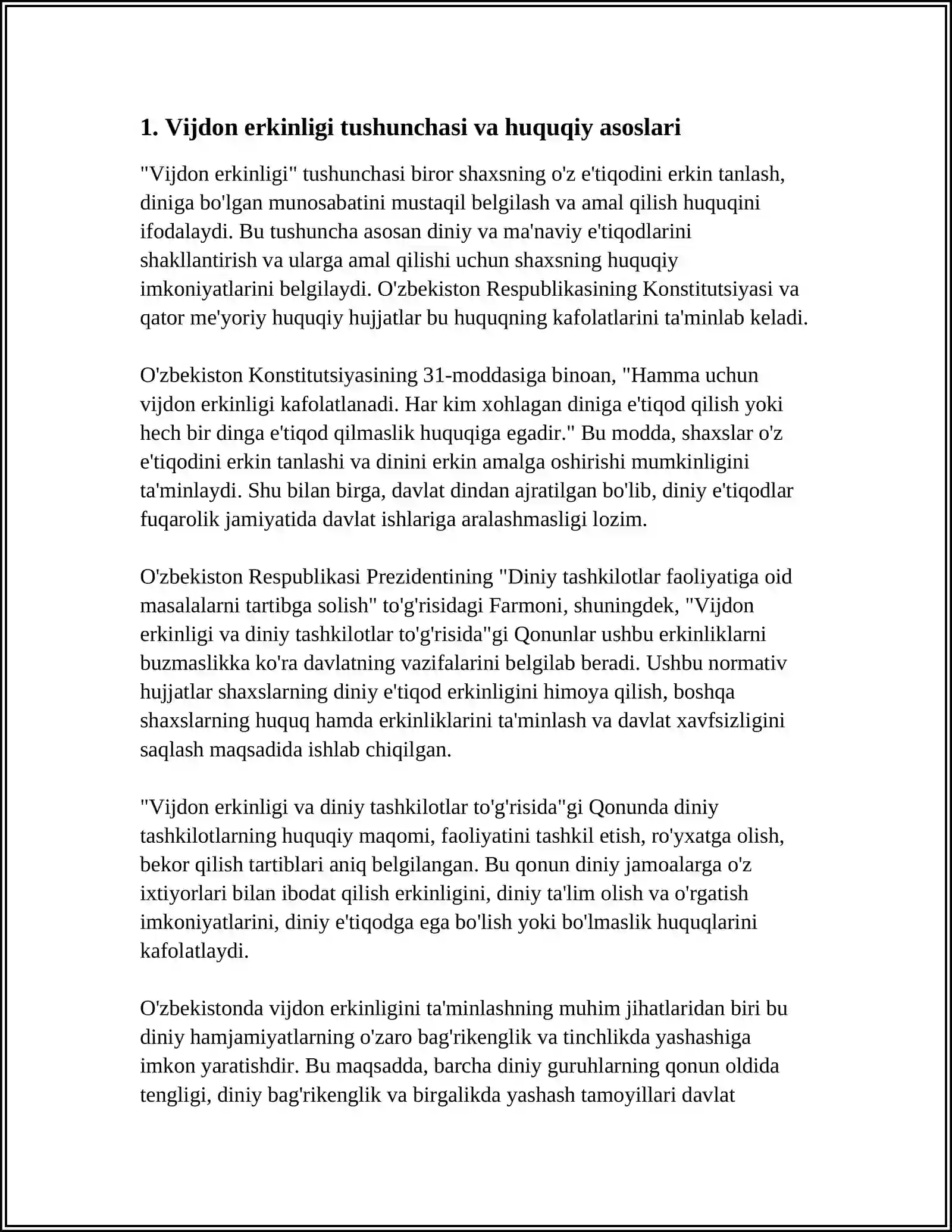 VIJDON ERKINLIGI VA DINIY XARAKATLAR 3