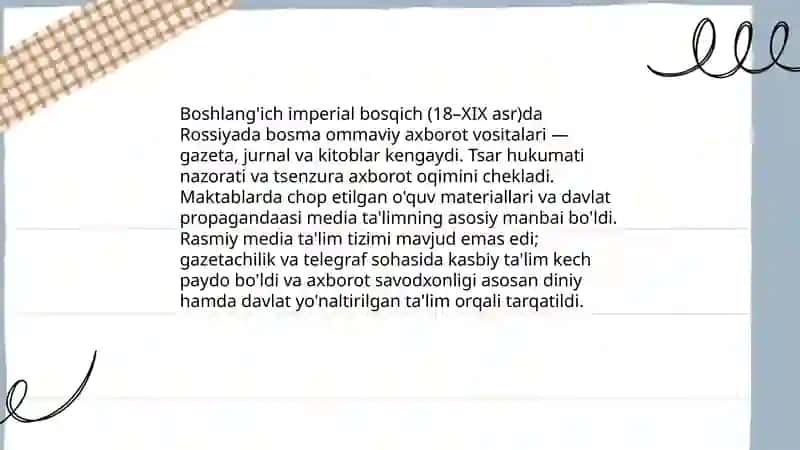 Rossiyada media talim rivojlanishi bosqichlari 3