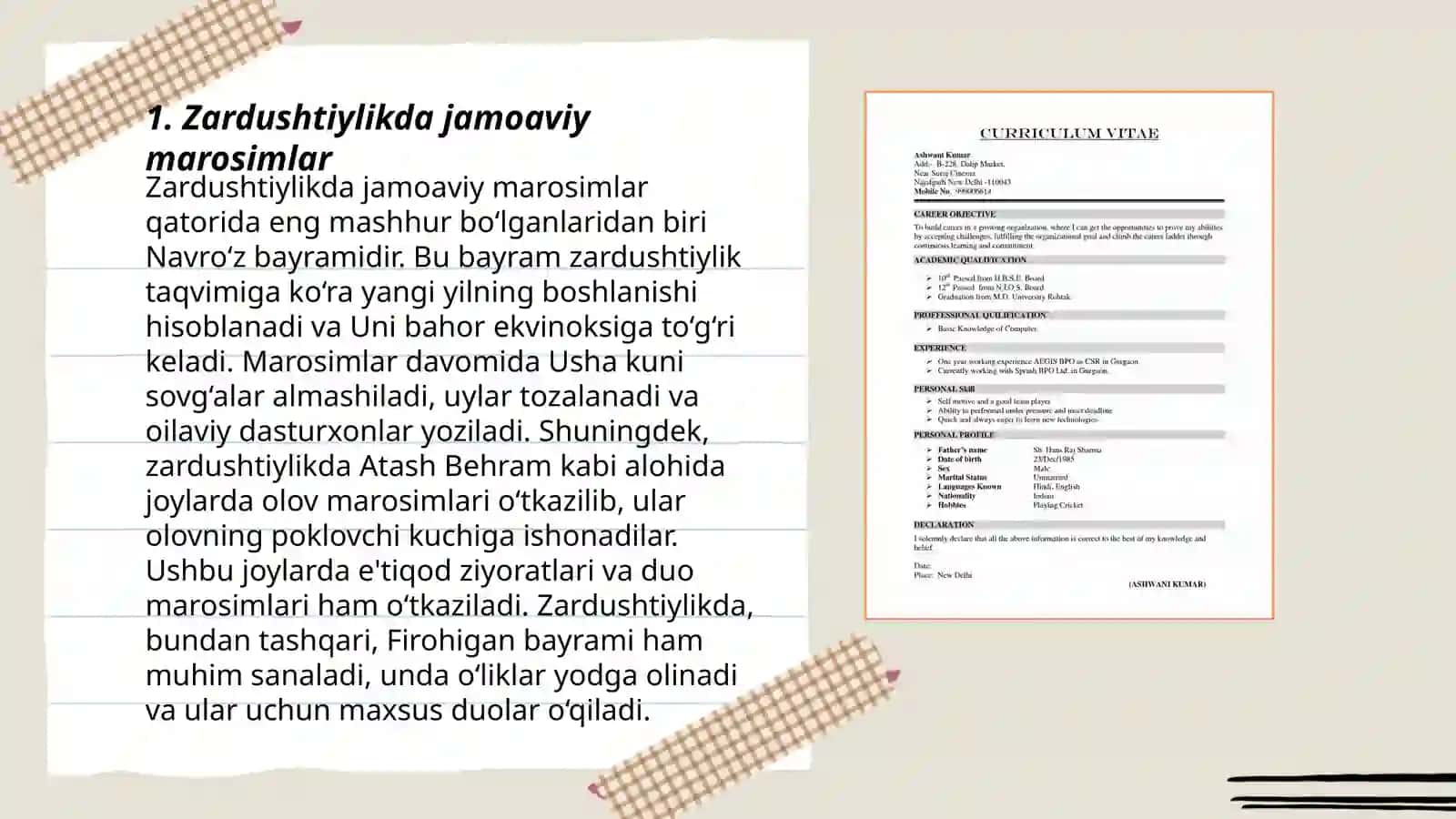 Zardushtiylik ta'limotida urf-odat marosimlar, ma'naviy axloqiy qarashlar 3