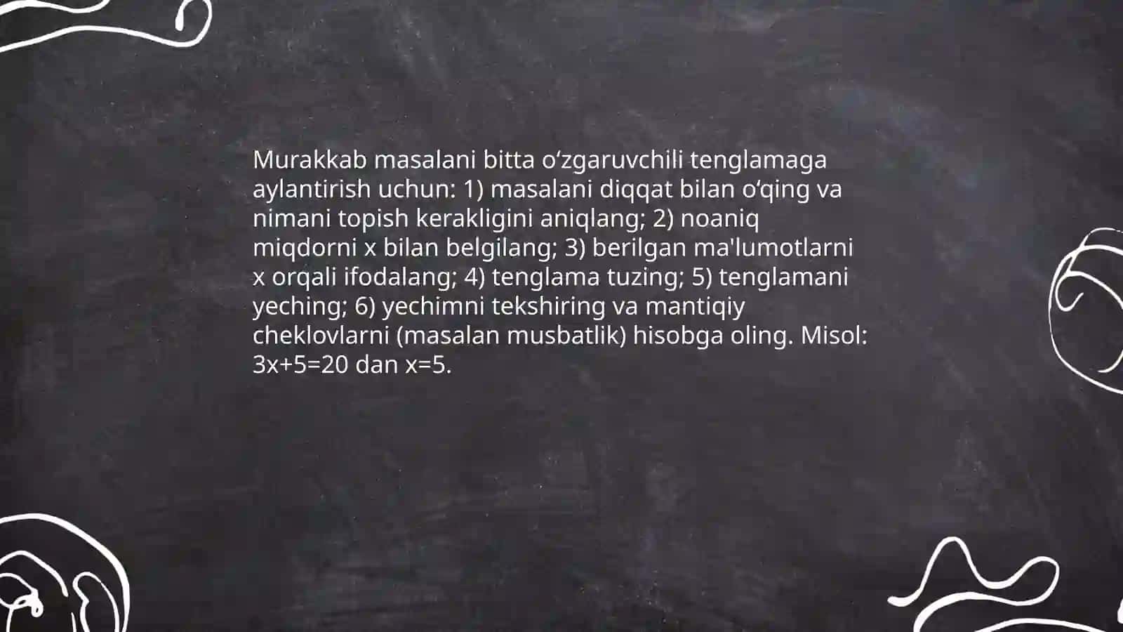 Murakkab masalalar yechish usullari 3