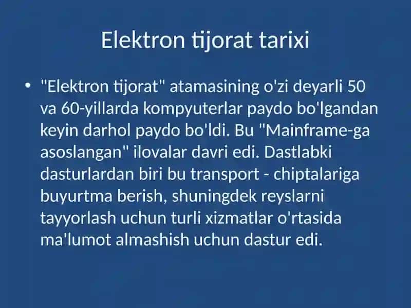 Elektron tijoratning rivojlanish xususiyatlari.Iqtisodiyoni raqamlashtirish 3