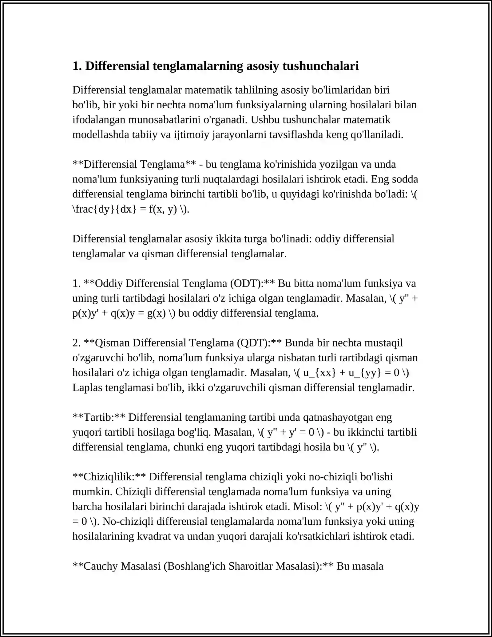 DIFFERENSIAL TENGLAMALAR 3