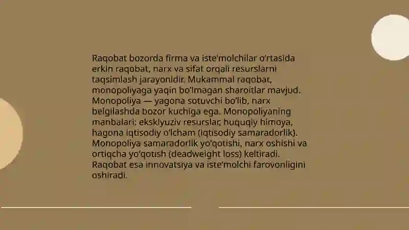 Raqobat va manapolya 3