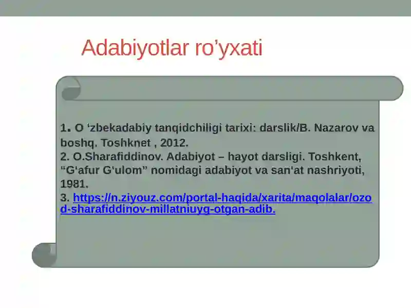 Adabiyotlarro’yxati 3