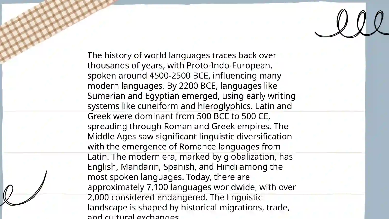 World languages 3