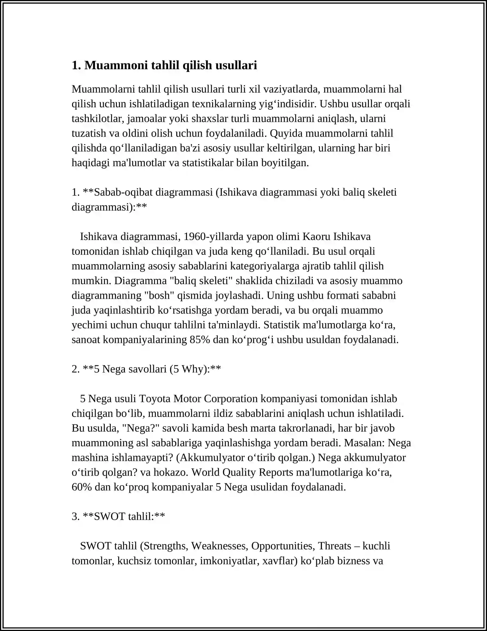MUAMMONI TAHLIL QILISH VA UNI HAL QILISH JARAYONIDA TALABALAR TAFAKKURINI RIVOJLANTIRISH 3