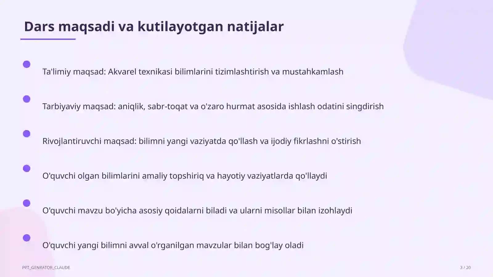 Akvarel texnikasi (5-sinf) 3