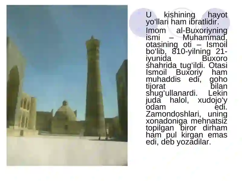 Imom al-Buxoriy(810-870) 3