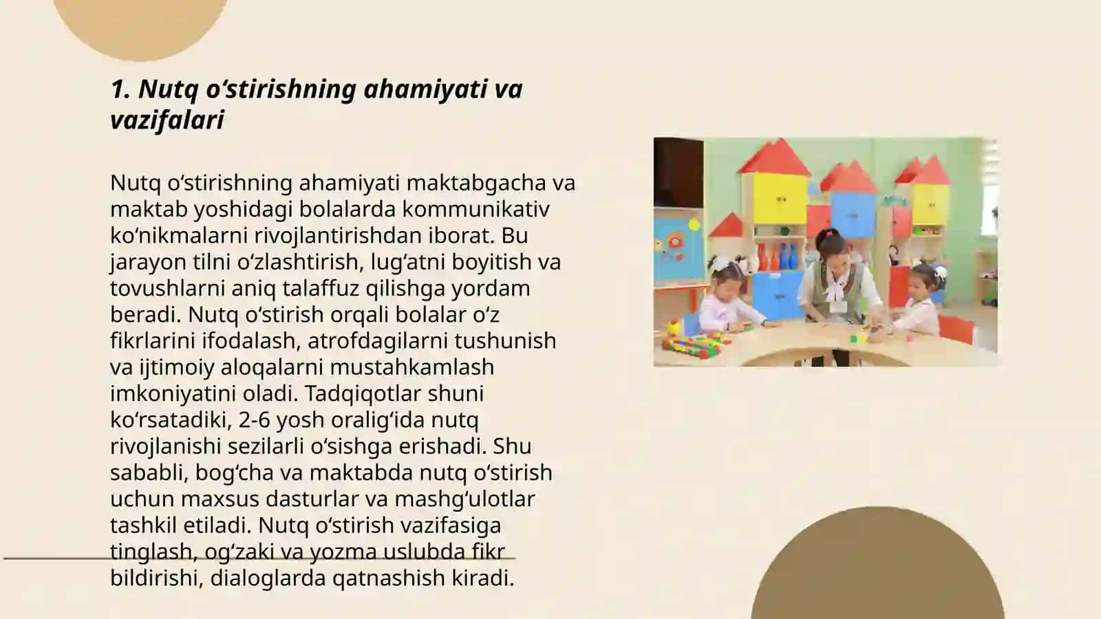 Maktabgacha kichik yoshdagi bolalar nutqini o‘stirishning vazifalari,metodlari va vositalari 3
