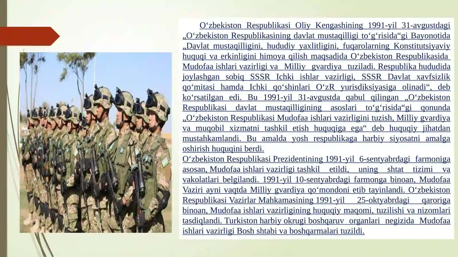 O‘ZBEKISTONDA MILLIY ARMIYANING BARPO ETILISHI VA HARBIY ISLOHOTLAR 3