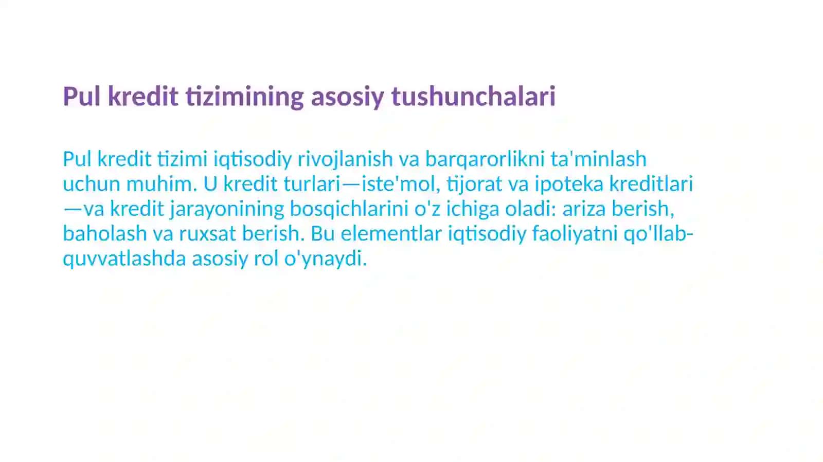Pul kredit tizimi 3