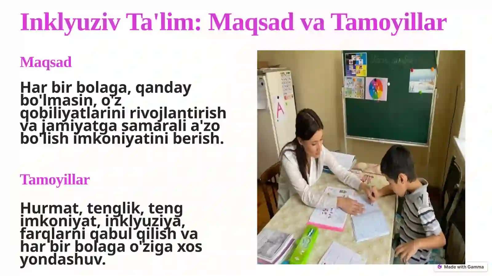 Inklyuziv va Oila va maktabdagi Ta'lim: "Mehrli Maktab" Konsepsiyasi 3