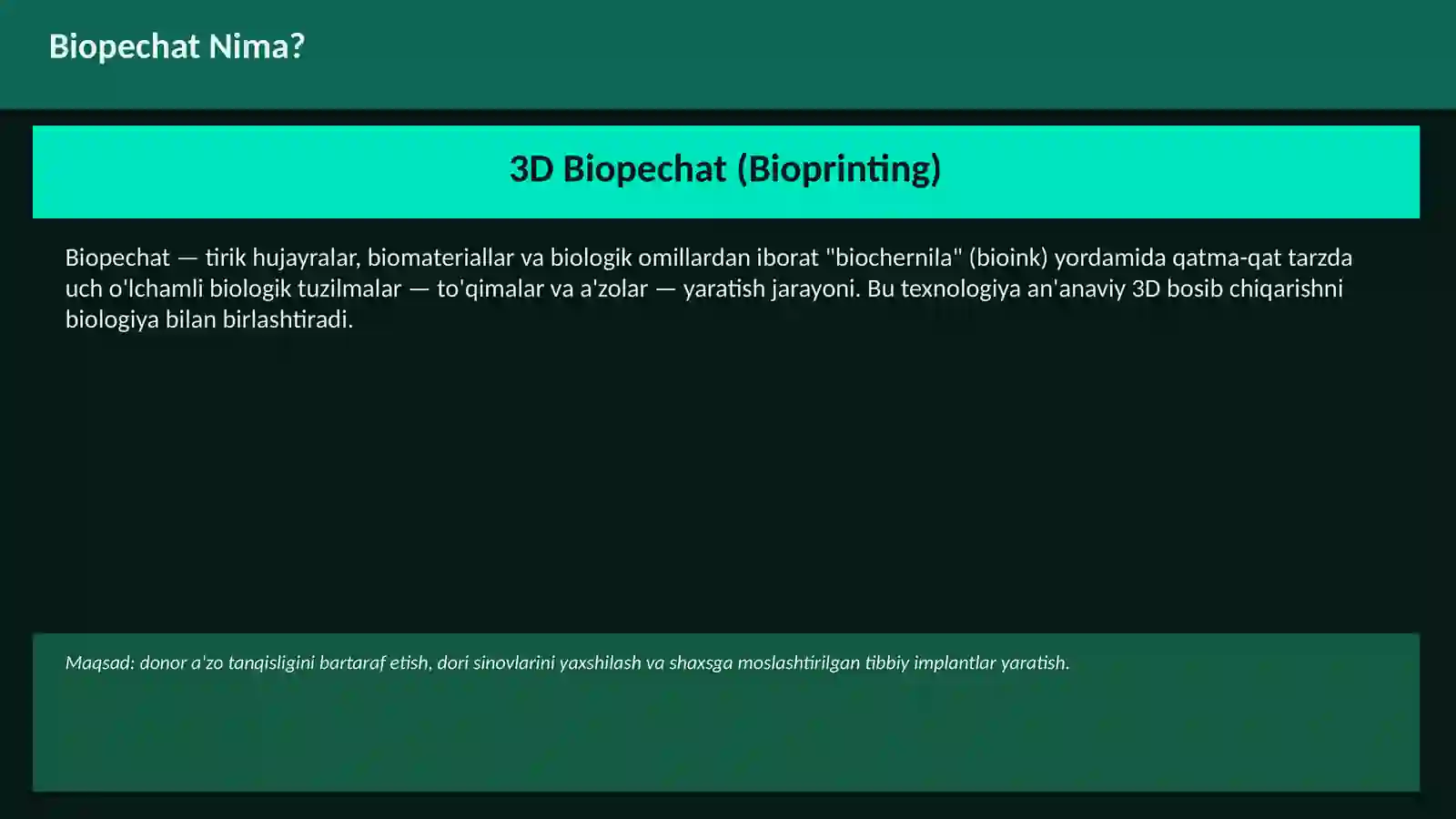 Biopechat (3D Bioprinting) 3