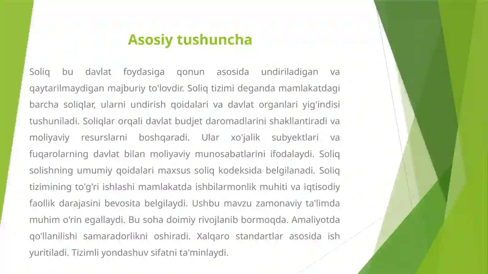 SOLIQ TIZIMINING IQTISODIYOTDAGI O'RNI 3